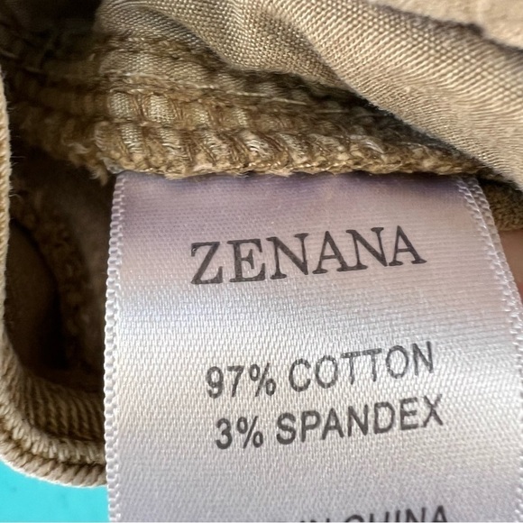 ZENANA WASHED TAN MUSTARD DENIM OVERALLS SIZE LARGE NWT - Picture 8 of 11